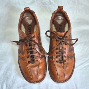 Born brown cognac leather lace up shoes men's 8.5